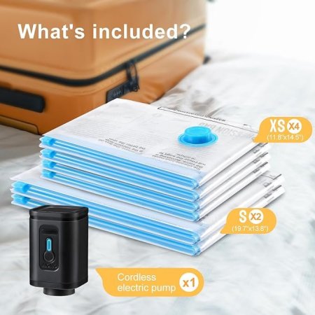 مجموعة أكياس تفريغ الهواء للتخزين و السفر مع مضخة شفط-5اكياس